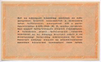 1946. 100.000.000AP sorozat- és sorszám nélkül T:II