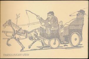 1912 Felmérési Életképek. Thuróczy (Thuróczi) Krachun Károly 10 rajza képeslapokon. Művész képeslapf...