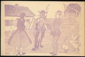 1912 Felmérési Életképek. Thuróczy (Thuróczi) Krachun Károly 10 rajza képeslapokon. Művész képeslapf...