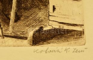 Kohári Kucharik Jenő (?-?): Kecsedkisfaludi asszony. Színezett rézkarc, papír, jelzett, 19×14,5 cm