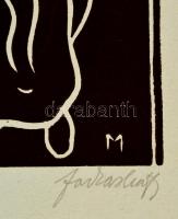 Farkasházy Miklós (1895-1964): Asszonyok. Linó, papír jelzett, 29,5×14,5 cm