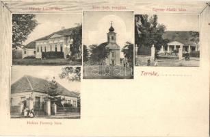 Tereske, Terecske; Római katolikus templom, Huszár László, Huszár Ferenc és Egressy Aladár háza