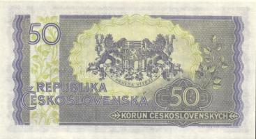 Csehszlovákia 1945. 50K áthúzódó papírránccal T:I
