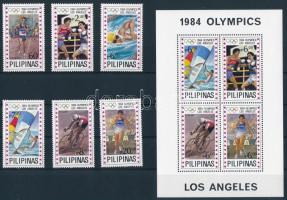 1984 Nyári olimpia: Los Angeles sor Mi 1594-1599 + blokk Mi 24