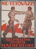 Erbits Jenő Állj mellénk a Vörös Hadseregbe! plakátjának modern ofszet reprintje, 27x20 cm