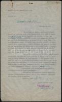 1942 Bp., Pulvári Károly okleveles gépészmérnök levele az Őrségváltás című film forgatásával kapcsolatosan, rajta aláírásával