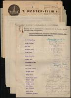 1942 Az Őrségváltás című film statisztáinak és színészeinek aláírása arról, hogy kijelentik, nem zsidó származásúak, valamint egyéb filmforgatással kapcsolatos dokumentumok, 7 db