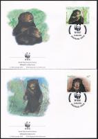 WWF: Maláj medve sor  + 4 db FDC-n WWF Bear set + set on 4 FDCs