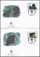 WWF Bear set + set on 4 FDCs WWF: Maláj medve sor  + 4 db FDC-n