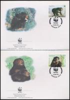 WWF: Maláj medve sor + 4 db FDC-n WWF: Sun bear set + 4 pcs on FDCs