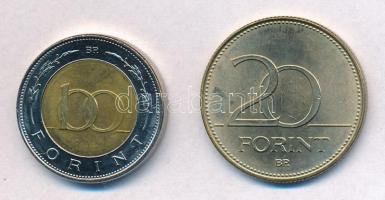 2002. 100Ft "Kossuth" + 2003. 20Ft "Deák Ferenc" T:1
