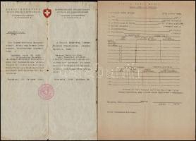 1944 Bp., A Svájci Követség által zsidó férfi és felesége számára kiállított védőútlevél (Schutzpass), valamint anyakönyvi kivonatok/ 1944 Swiss Schutzpass for Jewish man and his wife