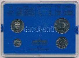Svédország 1990. 10ö-5K (4xklf) forgalmi szett műanyag tokban T:1 
Sweden 1990. 10 Öre - 5 Kronor (...