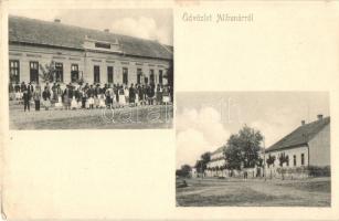 Alibunár, Községháza, utca, csoportkép / town hall, street, folklore group picture (fl)