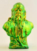 Zsolnay eozin mázas büszt (Zsolnay Vilmos), hibátlan, jelzett, m: 14 cm