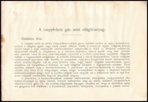 cca 1910 Heuffel Sándor: A cseppfolyós gáz és annak felhasználása világításra. Borítója foltos. 19 p...