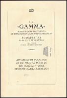 1937 A Gamma-Juhász-féle lőelemképző képes ismertetője, francia nyelven, kivágással, 23p