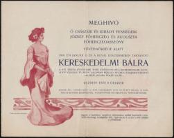 1910 Meghívó a Royal dísztermébe tartandó kereskedelmi bálra