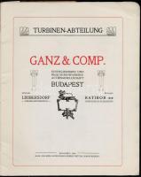 1906 Ganz & Comp Eisengisserei - und Maschinenfabriks - Actiengesellschaft Turbinen képes kataló...