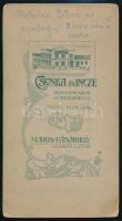 cca 1910 Családi csoportkép, keményhátú fotó Csonka és Incze marosvásárhelyi műterméből, hátulján fe...
