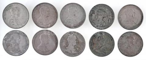 1930. 5P Ag Horthy jobbra (10x) T:2-,3 patina, karc Adamo P8