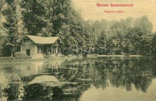 Szamosújvár, Gherla; Népkerti részlet. W. L. 1869. / park, lake (fl)