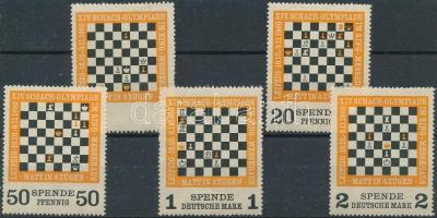 1960 Lipcsei Sakkolimpia 5 db-os német levélzáró sor