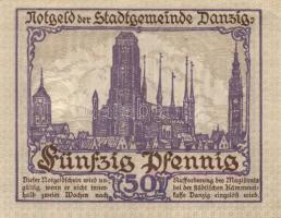 Danzig/Magisztrátus 1919. 50Pf vízjel cikkcakkvonal T:I