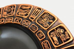 1988 Dr. Nikodémusz József ezredesnek a Honvédelmi Minisztertől ajándékozott dísztál, réz, tűzzománc...