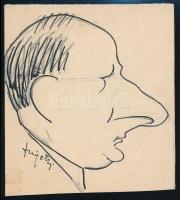 Szigeti jelzéssel: Arcok, 3 db karikatúra, tus, papír, kb. 11×12 cm