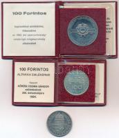 1982. 100Ft Cu-Ni "Labdarúgó Világbajnokság 1982" eredeti MNB tokban tanúsítvánnyal + 1984...