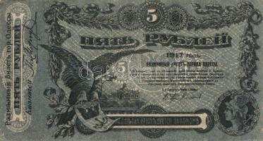 Orosz Polgárháború/ Ukrajna és Krím/ Ogyessza 1917. 5R 3klf színvariáns T:II