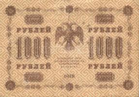Oroszország /Szocialista Szövetségi Szovjet Köztársaság 1918. 1000R vízszintes vízjellel T:II-