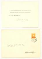 1939 Endrédy Vendel (1895-1981) zirci apát (1939-1981) aláírása egy köszönő táviraton, borítékban, szárazpecséttel