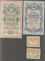 Cári Oroszország + Szocialista Szövetségi Szovjet Köztársaság 1909-1922. 12db (7klf) bankjegy jobbak...
