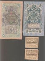 Cári Oroszország + Szocialista Szövetségi Szovjet Köztársaság 1909-1922. 12db (7klf) bankjegy jobbak...