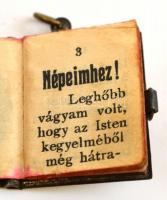 1914 Ferenc József: Népeimhez! A király szózata a nemzethez 1914. jul. 28. Minikönyv dombornyomott f...