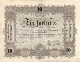 1848. 10Ft "Kossuth bankó" T:restaurált