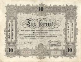 1848. 10Ft "Kossuth bankó" T:restaurált