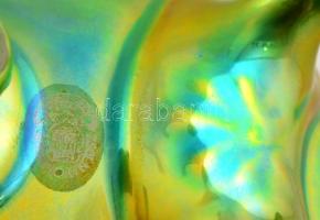 Zsolnay eozin mázas bikafejes ivócsanak, jelzett, hibátlan, m:12 cm, 12×13 cm