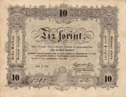 1848. 10Ft "Kossuth bankó" "Buda és Pest" között kötőjel helyett pont T:II-