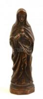Mária Szíve tömör bronz szobrocska, tömör bronz, talpán 1925 Szeptember 8 Budapest felirattal, m: 13 cm