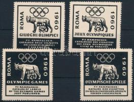 1960 Római olimpia 4 db levélzáró