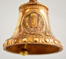 Országház csengő, fa talapzaton, réz, m:11 cm