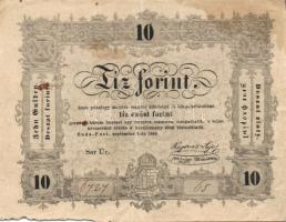 1848. 10Ft "Kossuth bankó" T:III/IV