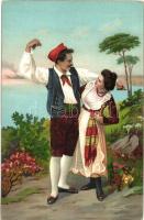 12 db RÉGI motívumlap, erotika, hölgyek, pár lithoval / 12 pre-1945 motive postcards, erotic, ladies...