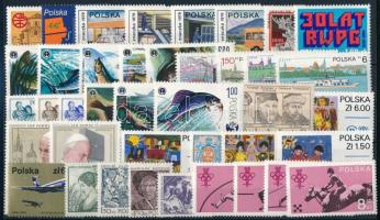 56 klf bélyeg + 5 klf blokk, csaknem a teljes évfolyam kiadásai, 2 stecklapon, 56 stamps + 5 blocks