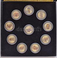 Egyiptom 2008-2010. 1Ł (10xklf) "A fáraók kincsei" multicolor, eredeti díszdobozban, tájékoztató lappal T:2 Egypt 2008-2010. 1 Pound (10xdiff) "Treasurees of the Pharaohs" multicolor, in original case, with information sheet C:XF