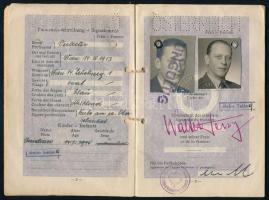 1950 Fényképes osztrák útlevél, számos bejegyzéssel