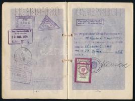 1950 Fényképes osztrák útlevél, számos bejegyzéssel